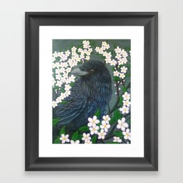Crow in Rowan  Framed Art Print