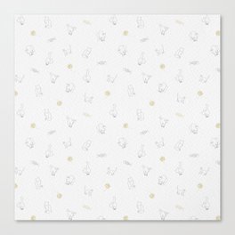 Cat Poses with Gold Accents Canvas Print