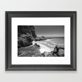 Waves crash along Rancho Palos Verdes coastline Framed Art Print