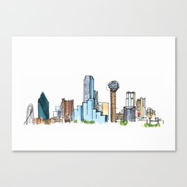 downtown dallas skyline Canvas Print