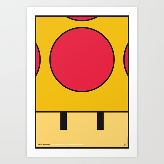 MY MEGA MUSHROOM MARIO BROS MINIMAL POSTER Art Print