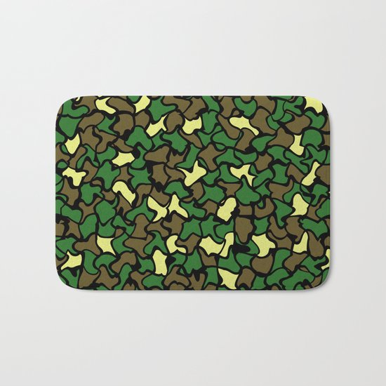Camouflage Wobble Tile Pattern Bath Mat