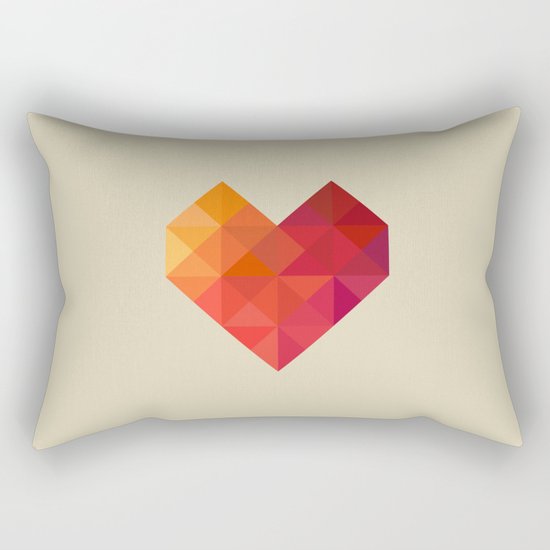 Red Heart Rectangular Pillow