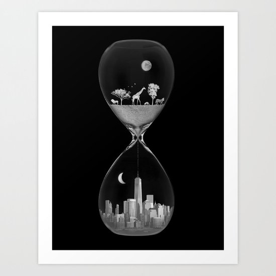 THE EVOLUTION OF THE WORLD b/w Art Print