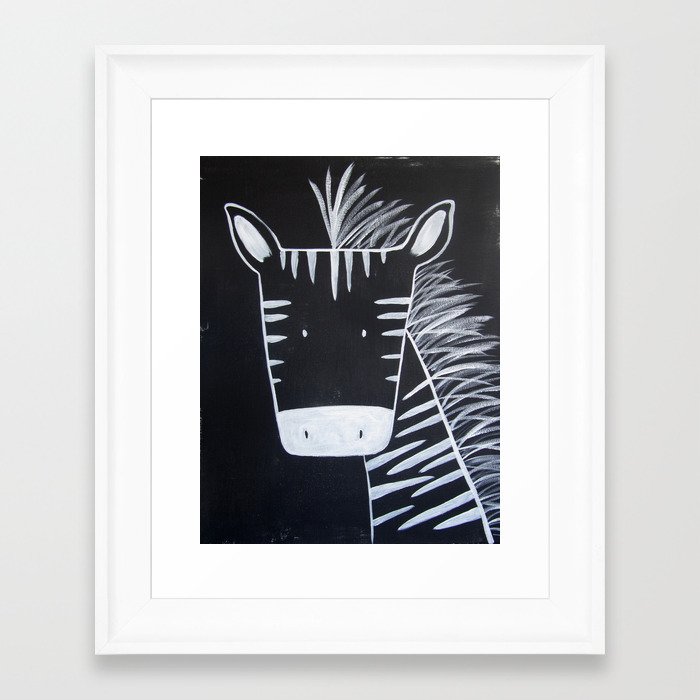 No. 0013 - Modern Kids and Nursery Art - The Zebra Framed Art Print