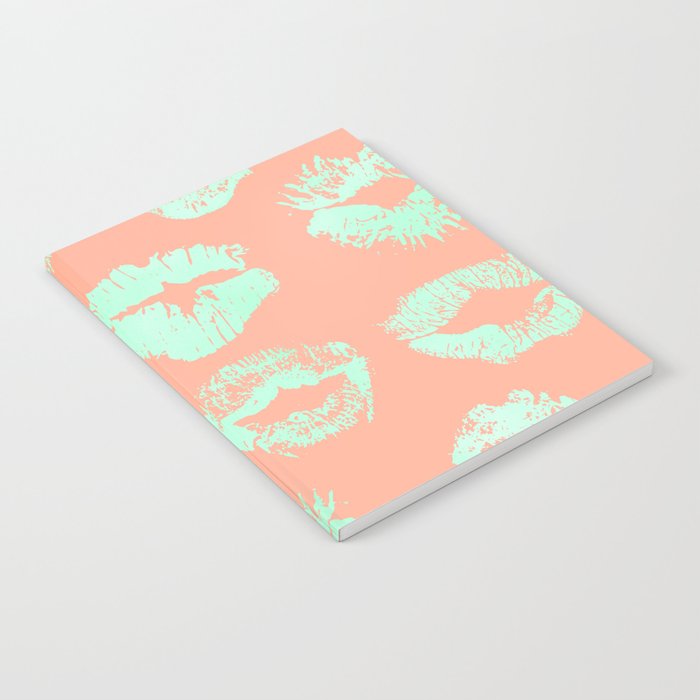 Sweet Life Lips Peach Coral + Mint Meringue Notebook