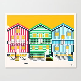 Portugal Beach Houses Canvas Print