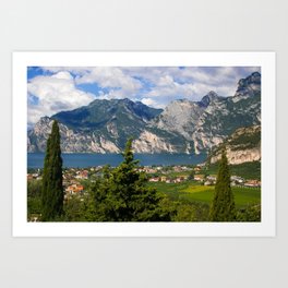 Amazing view of Riva del Garda village on Garda Lake, Trentino Art Print
