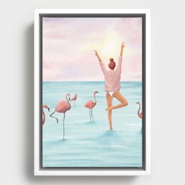 Big Flamingo Framed Canvas