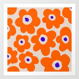 Summer Flower Festival Orange and Creme Art Print