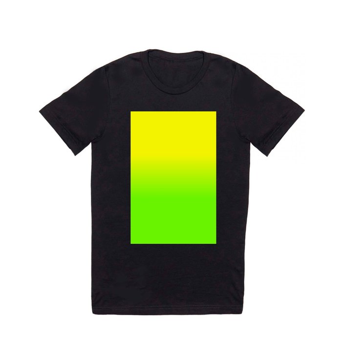 Neon Yellow and Neon Yello Green Ombré  Shade Color Fade T Shirt