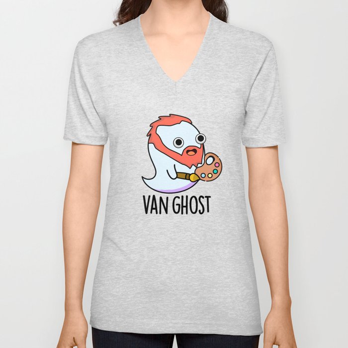 Van Ghost Cute Artist Ghost Pun V Neck T Shirt
