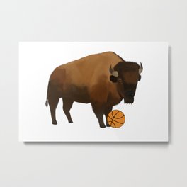 Bison Basketball Metal Print
