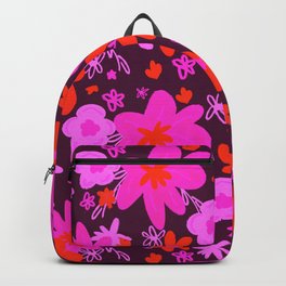 NEON BURGUNDY FLOWERS Backpack | Chic, Flowerpattern, Flowers, Indie, Flowerprint, Statementpiece, Apartment, Teen, Uniquedecor, Genz 