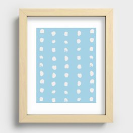 Hand Drawn Ink Dots - Sky Blue Recessed Framed Print