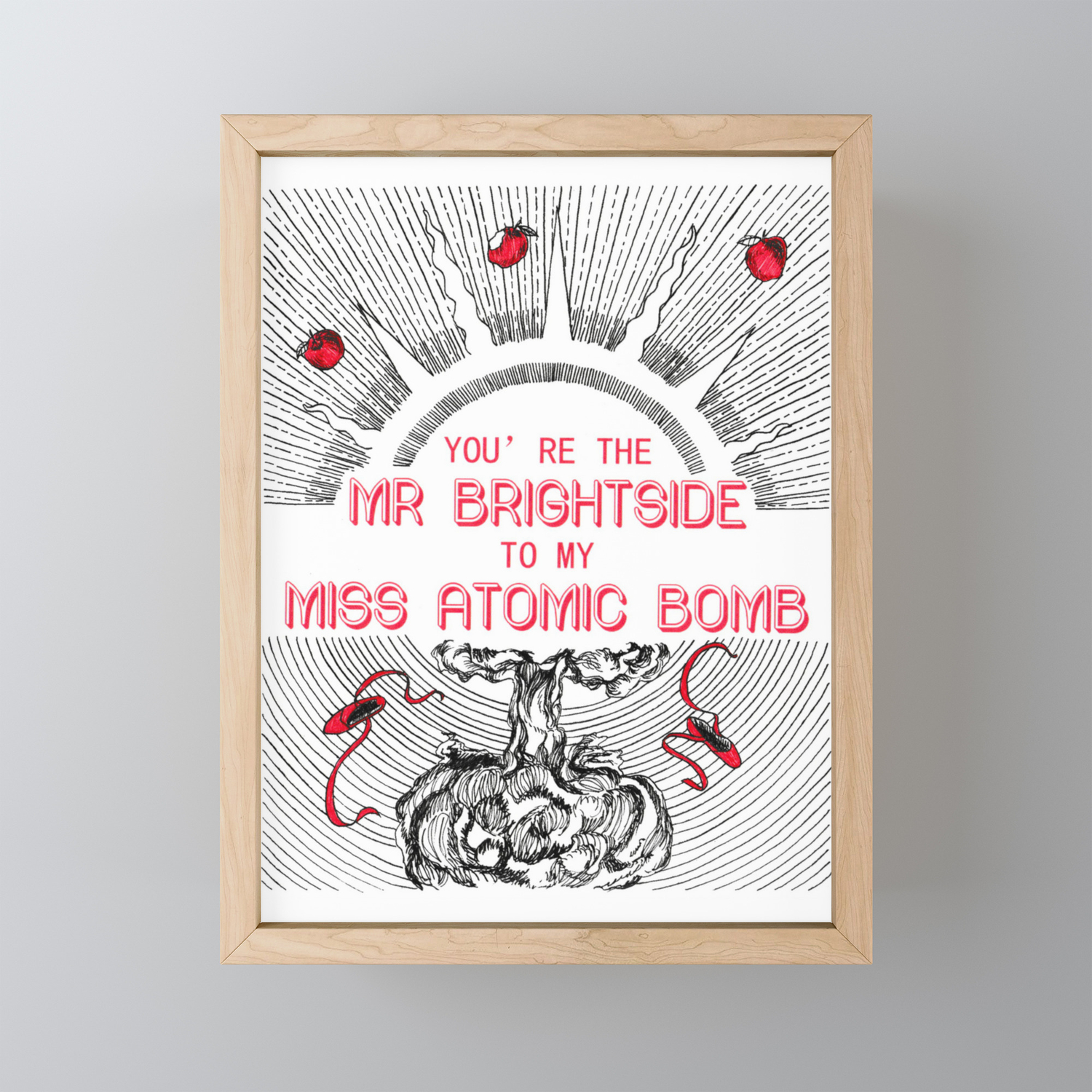 Mr Brightside Miss Atomic Bomb Framed Mini Art Print By Amanda4quah Society6 The killers mr brightside and miss atomic bomb montage. society6