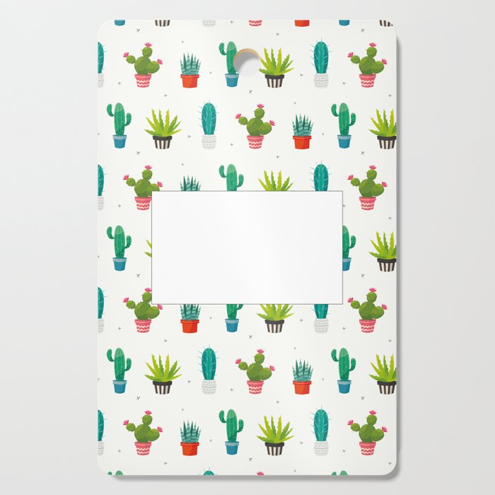 Colorful cactus succulent plant flower nature pattern Cutting Board