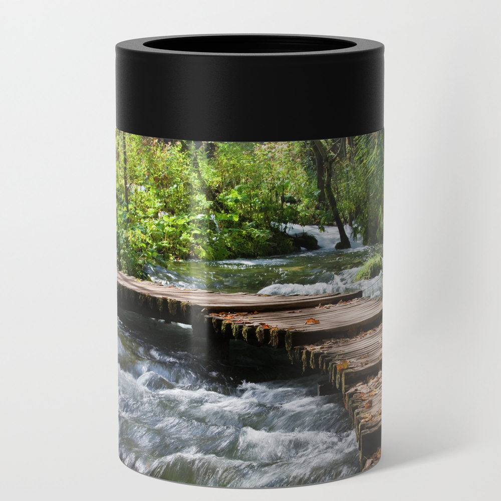 Stream With Wooden Bridge In Mountain Forest Can Cooler by endlessjourney