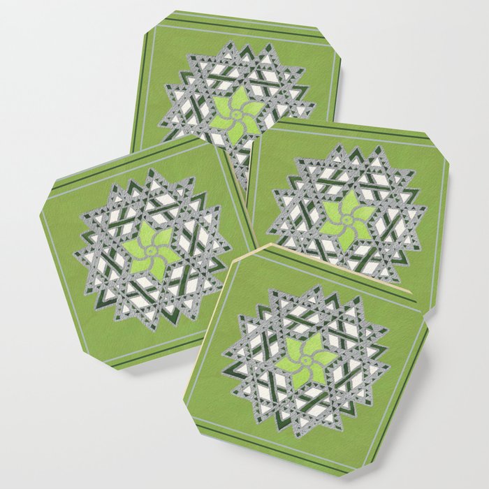 Ishwarya kolam - geometric mandala Coaster