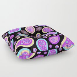 Purple and Pink Paisleys Everywhere Floor Pillow