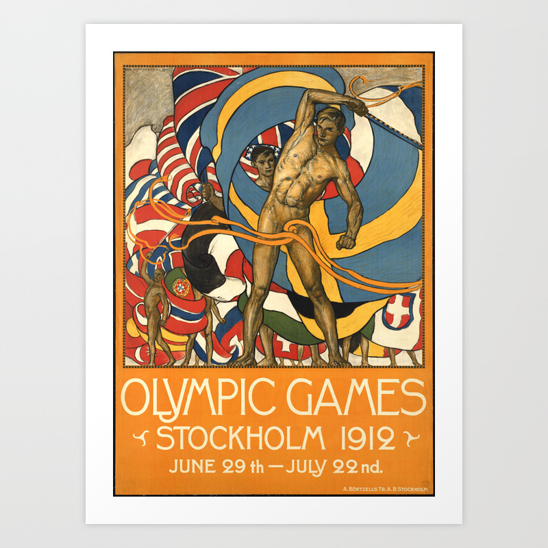 Sport Advert Olympic Games 1912 Stockholm Sweden 12X16 Inch Framed Art Print 