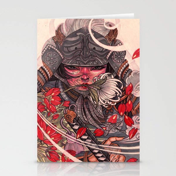 Female Samurai Warrior Stationery Cards