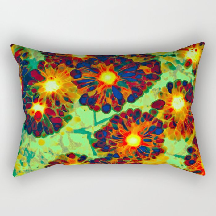Glowing Bohemian floral batik  Rectangular Pillow