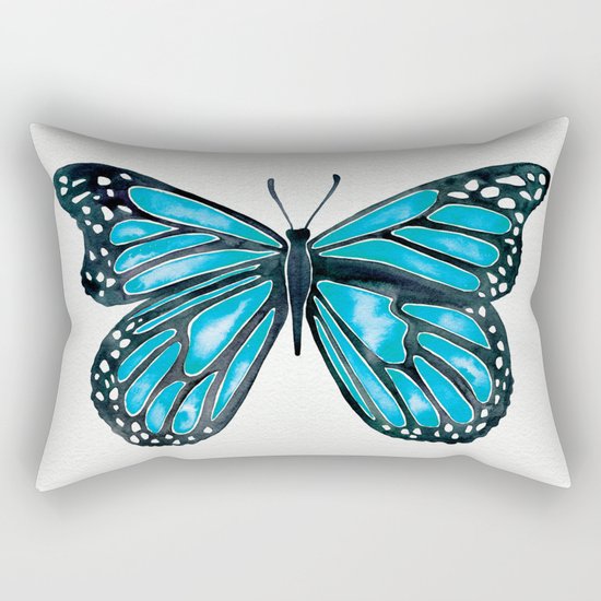 Blue Morpho Butterfly Rectangular Pillow