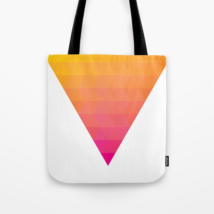 Orange Magenta Triangle Gradient Tote Bag