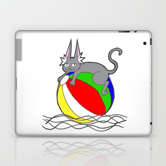 Beachball Cat Laptop & iPad Skin