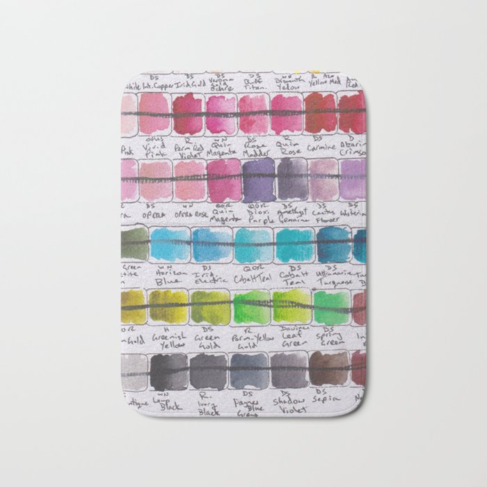Artist Colour Palette Swatch Test Bath Mat