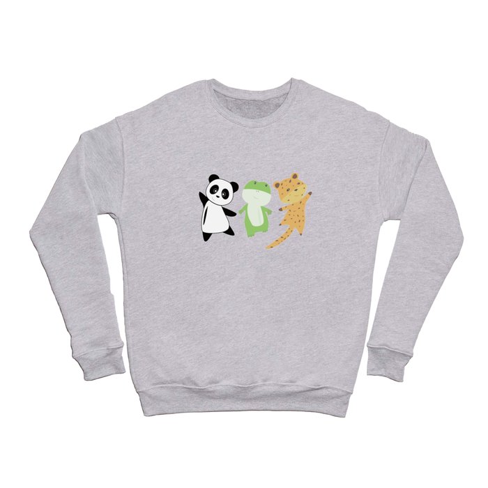 Panda Frog Leopard Are Funny Animal Lovers Crewneck Sweatshirt