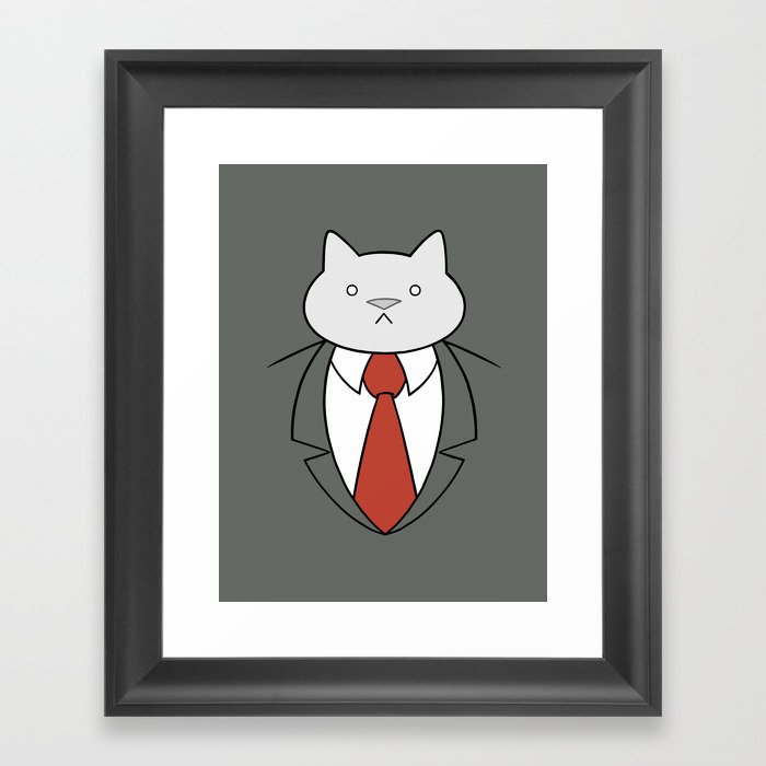 Business Cat Framed Art Print