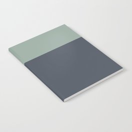 Navy Gray Blue Green Celadon Sage Minimalist Solid Stripe Color Block Pattern Notebook