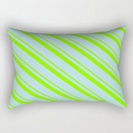 [ Thumbnail: Chartreuse & Powder Blue Colored Lined Pattern Rectangular Pillow ]
