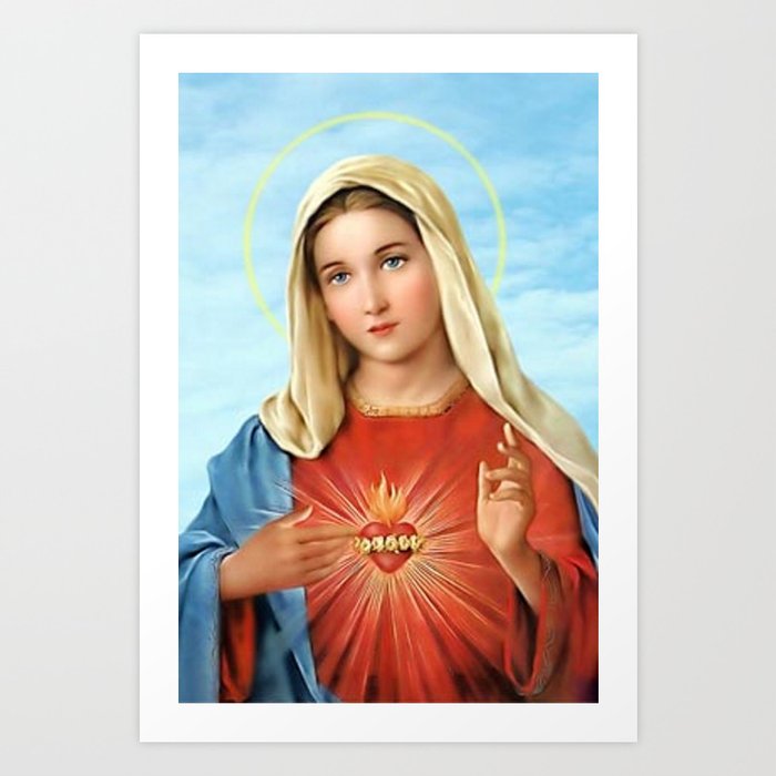Virgin Mary Vintage Art Print