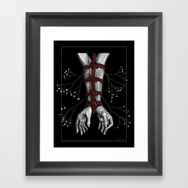 Shibari Arms and Hands Tied with Red Rope - Art Print Framed Art Print