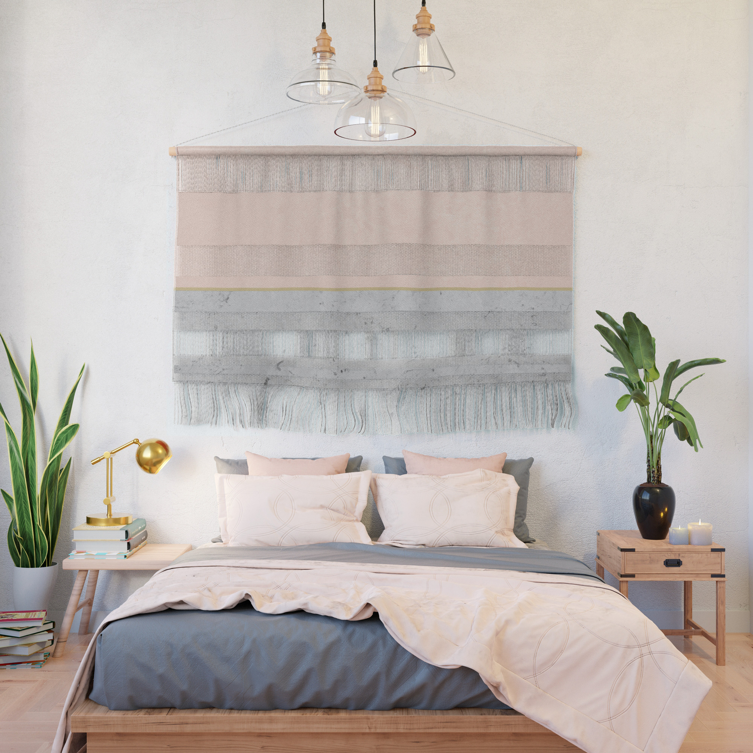 Soft Peach Meets Light Gray Concrete 1 Decor Art Society6 Wall Hanging By Anitabellajantz