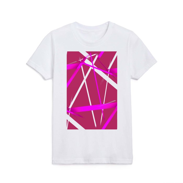 Seamless Abstract White And Pink Strips On Viva Magenta  Kids T Shirt