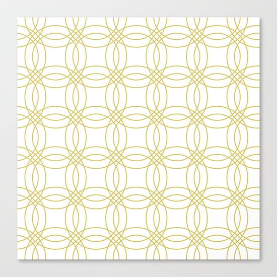Simply Vintage Link Mod Yellow on White Canvas Print