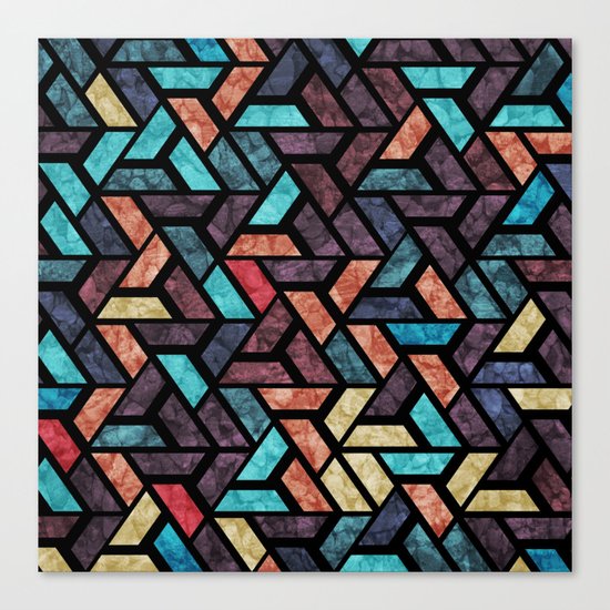 Seamless Colorful Geometric Pattern XV Canvas Print