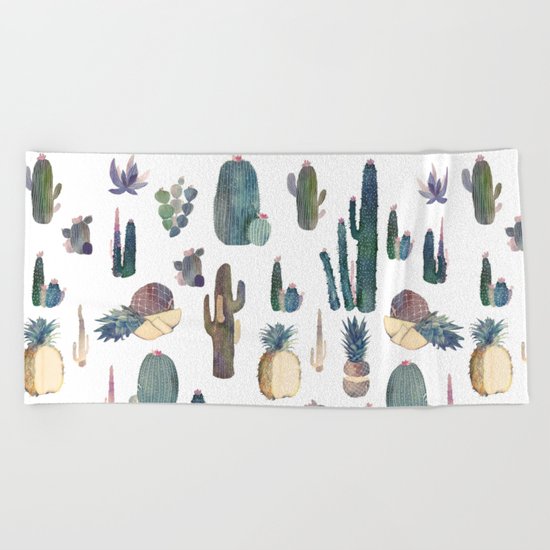 My best Cactus and Pineapples!!!! Beach Towel