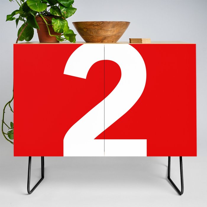 Number 2 (White & Red) Credenza