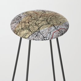 Lisbon - Portugal - Map Drawing Counter Stool