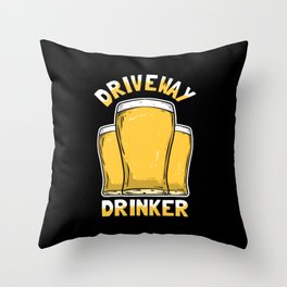 Driveway Drinker Throw Pillow