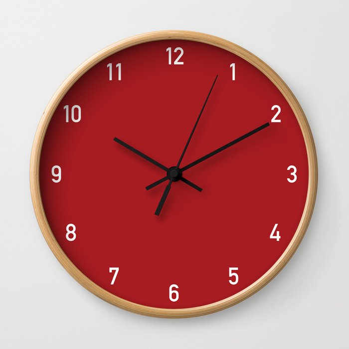 Numbers Clock - Red Wall Clock