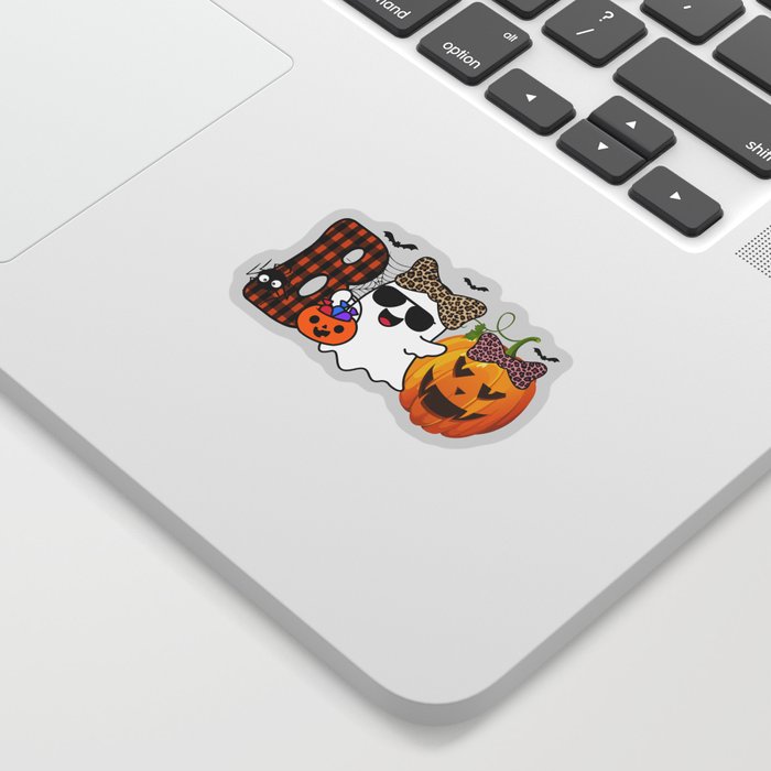 Halloween ghost girl boo pumpkin art Sticker