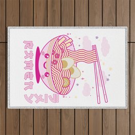 Cute Kawaii Anime Ramen Noodles Soup Japanese Aesthetic Outdoor Rug