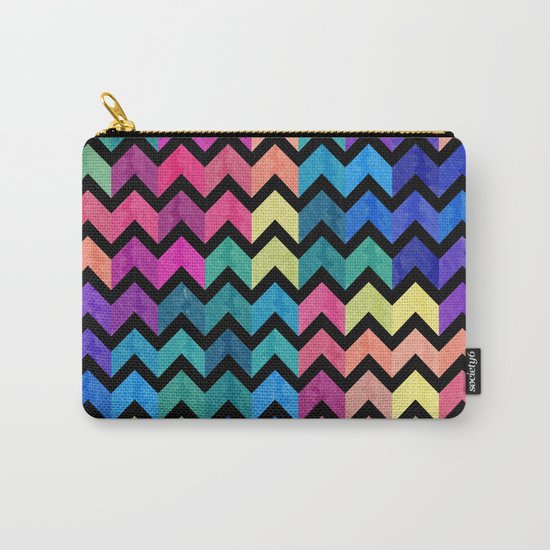 Watercolor Chevron Pattern VII Carry-All Pouch