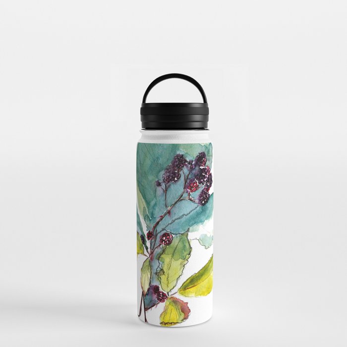 blackberry and leaves Water Bottle